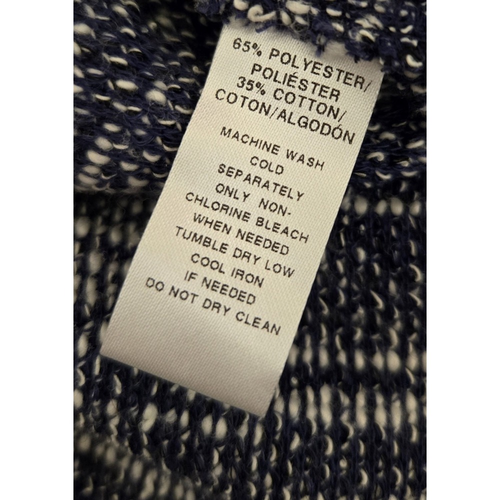 LOFT Knit‎ Hoodie Sweater Top Tunic Blue White Long Sleeve Small - Picture 5 of 5